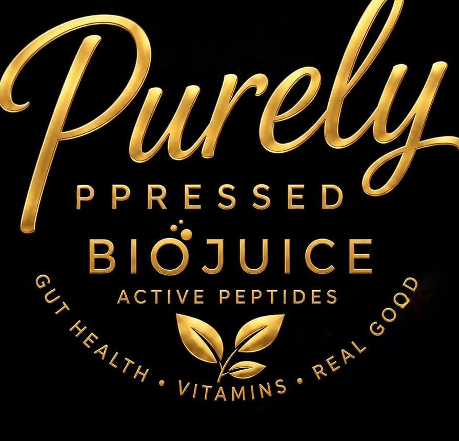 Purely Ppressed — BioJuice, Active Peptides. Gut health · Vitamins · Real good